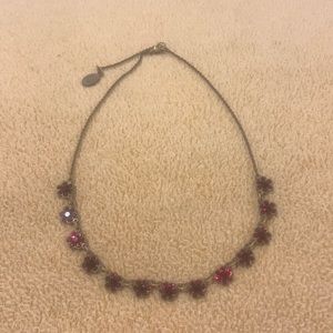Michal Negrin maroon rhinestone necklace